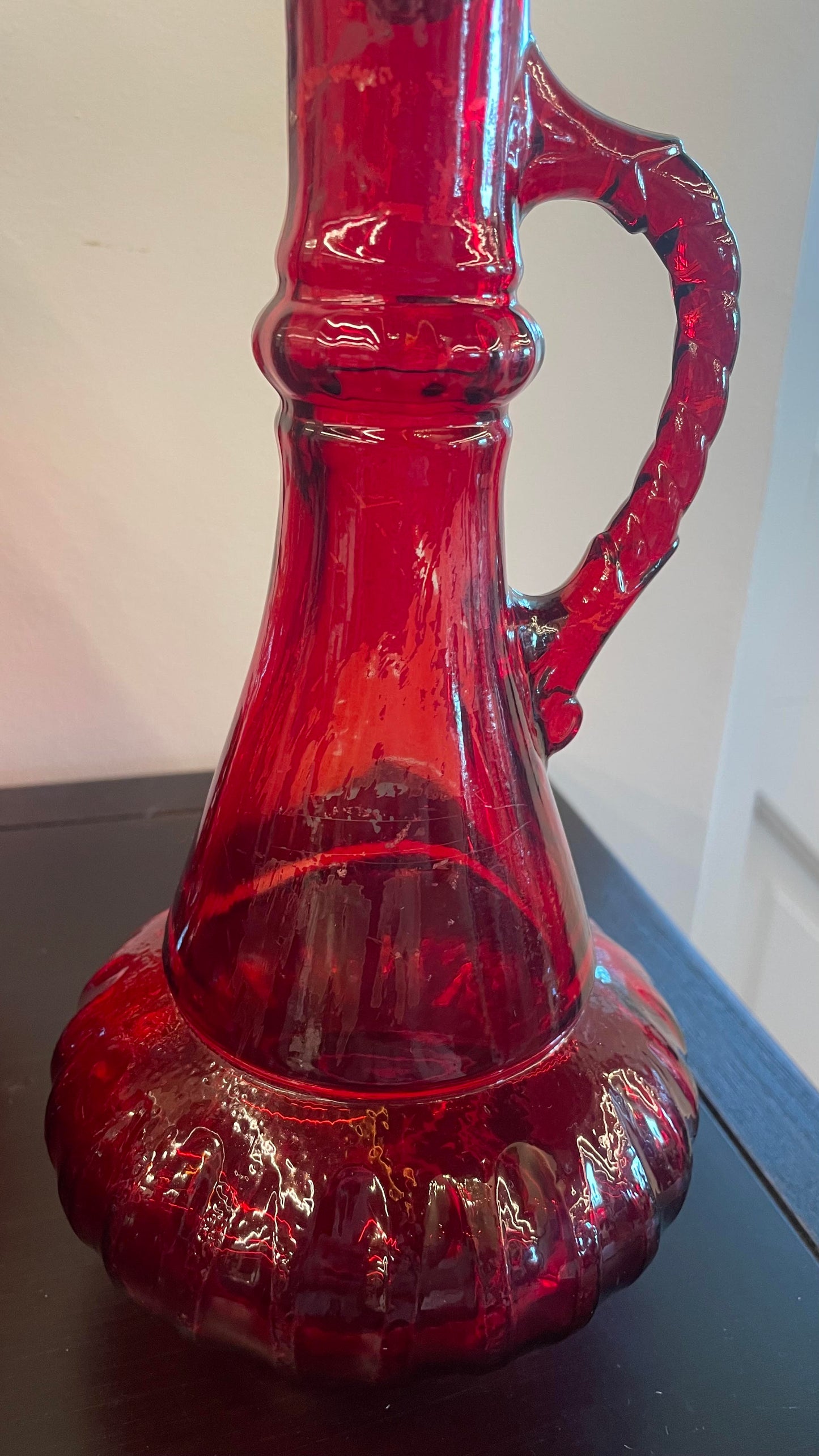 Vtg. Ruby Red Decanter