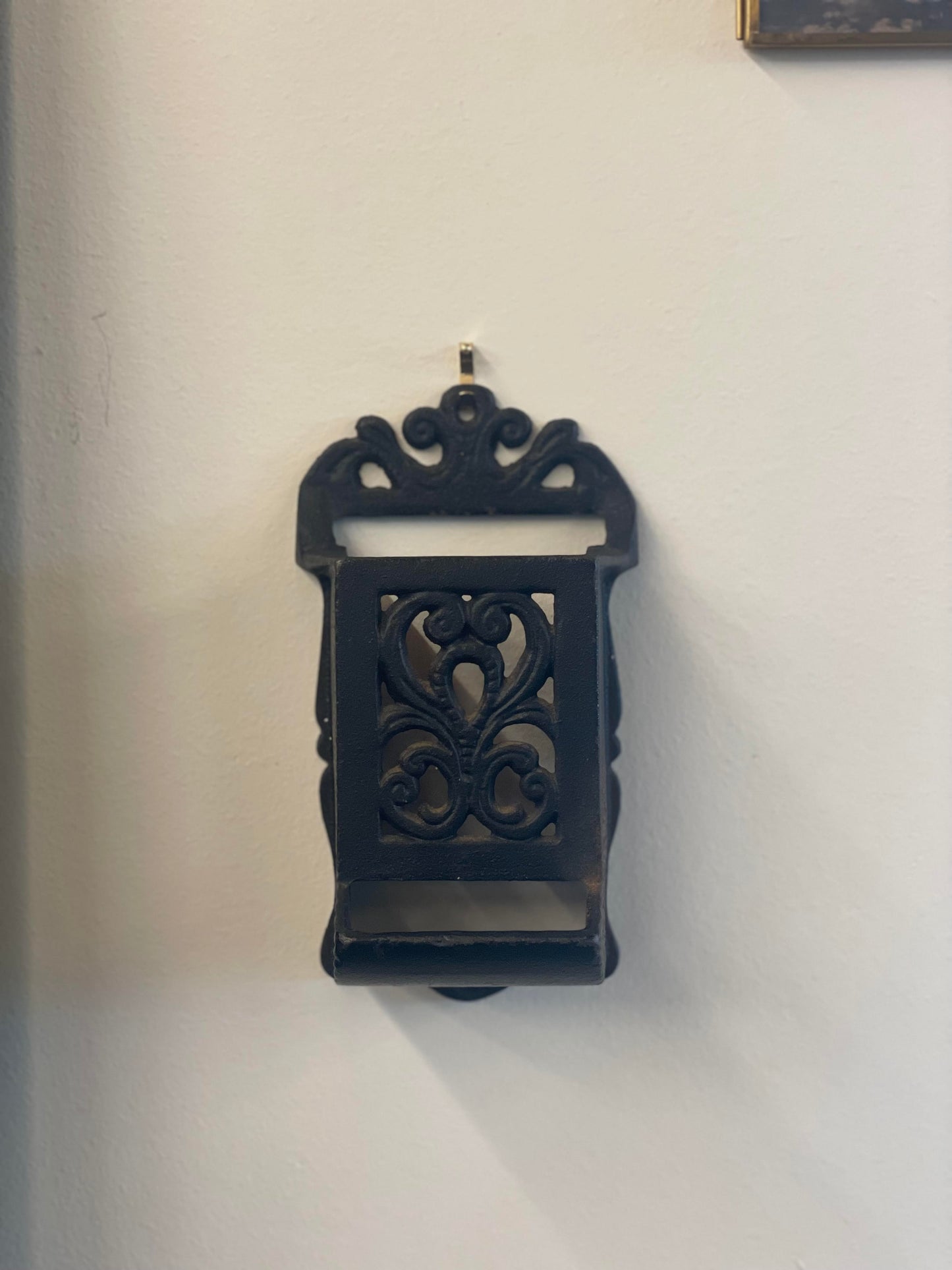 Vtg. Wall Cast Iron Match Holder