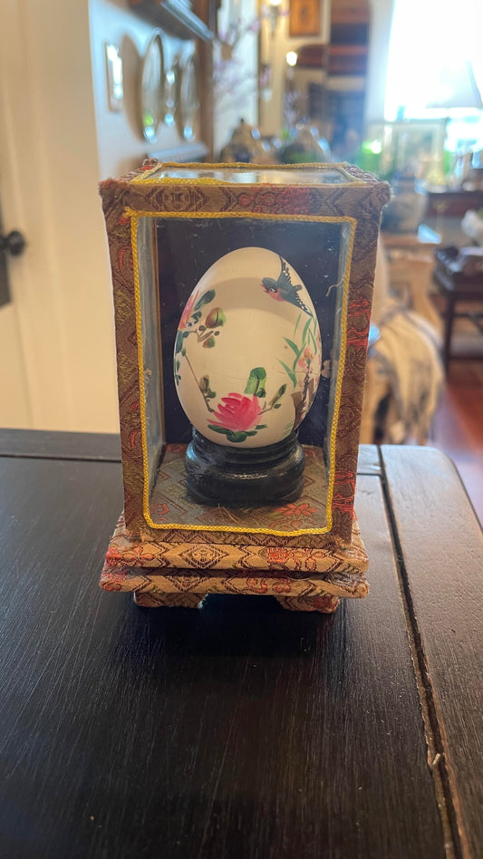 Vtg. Hand Painted Egg on Display