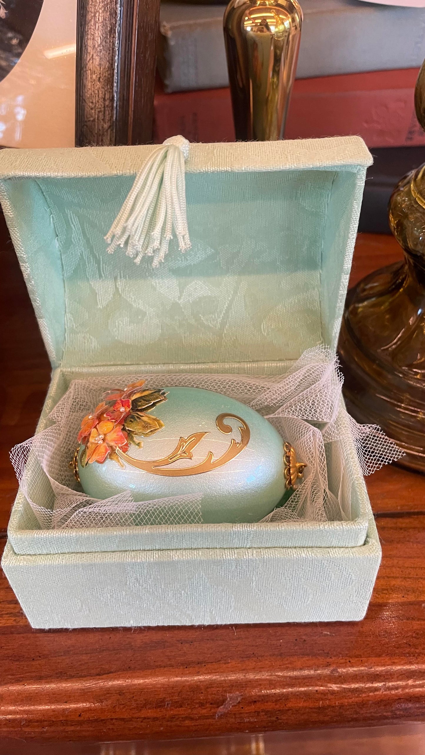 Decorative Egg in Fabric Box