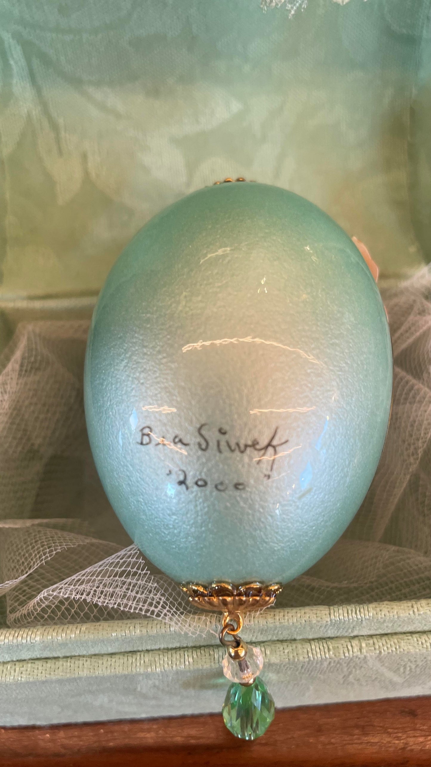 Decorative Egg in Fabric Box