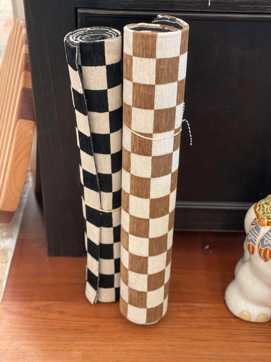 Tan Checkerboard Rug