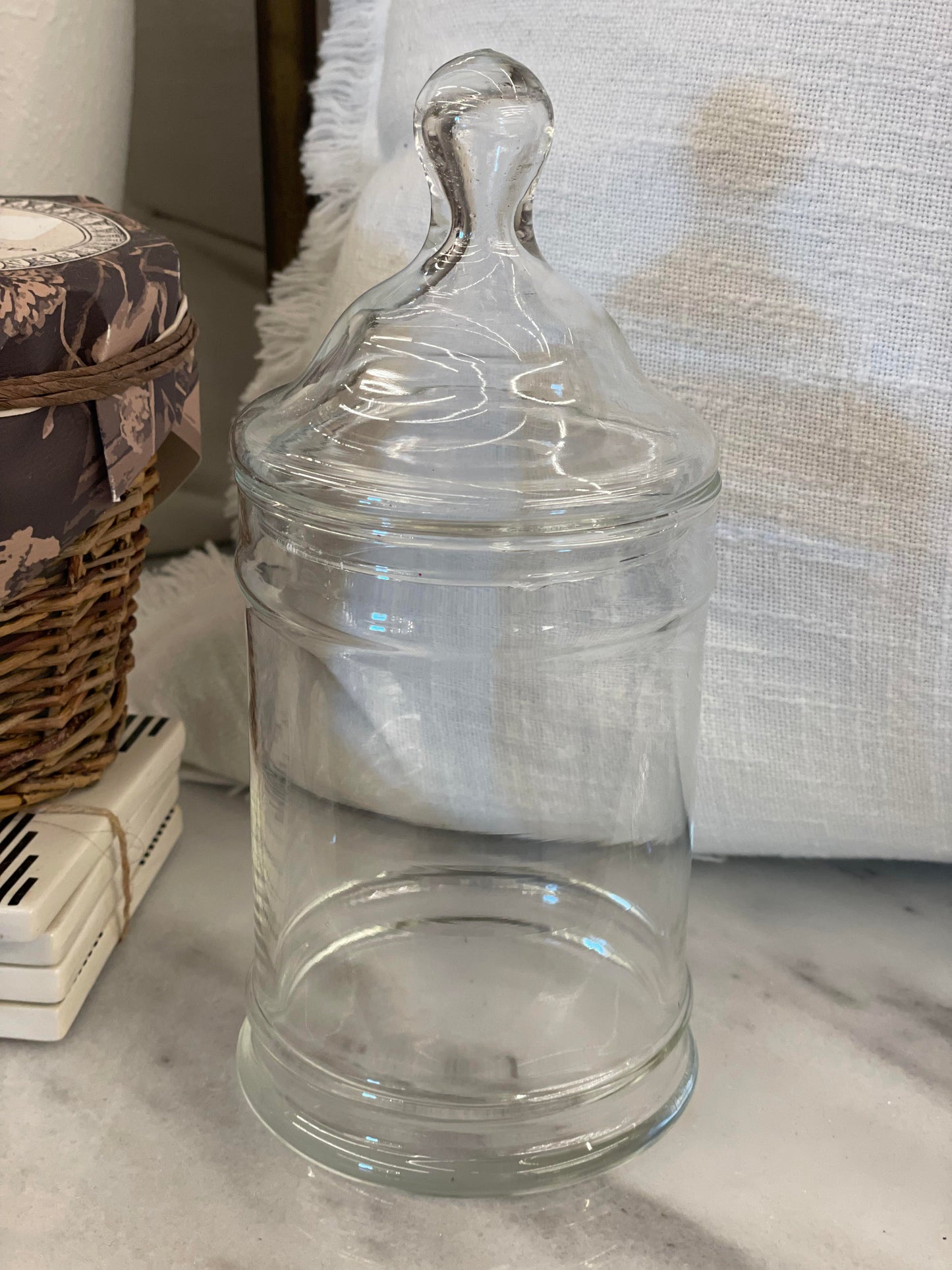 Vtg. Clear Apothecary Jar