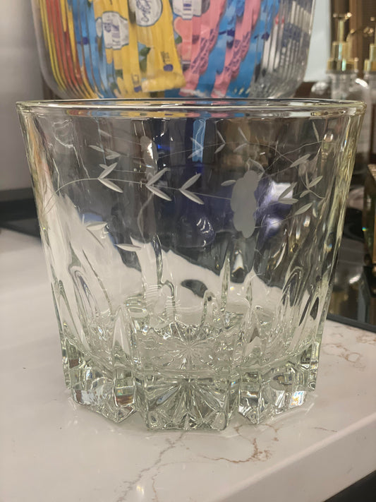 Etched Crystal Ice Bucket