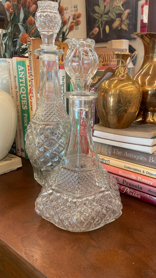 Vtg. Glass Decanter 12"