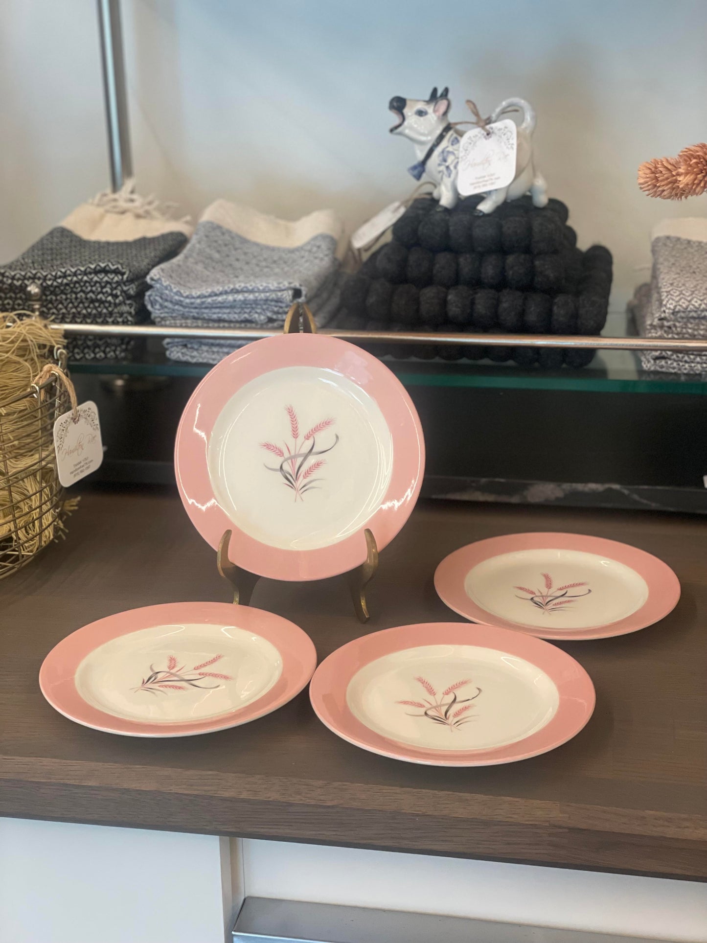 4 Vtg. Pink Radiance Plates