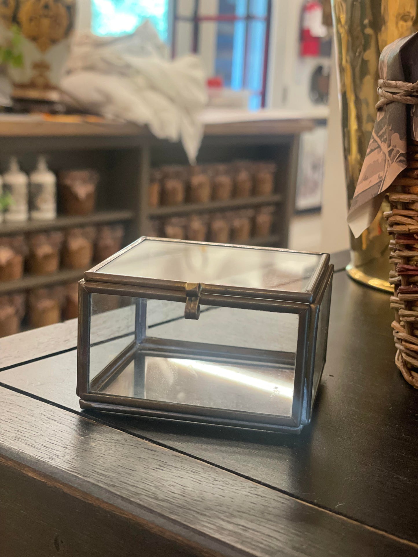 Brass/Glass Trinket Box