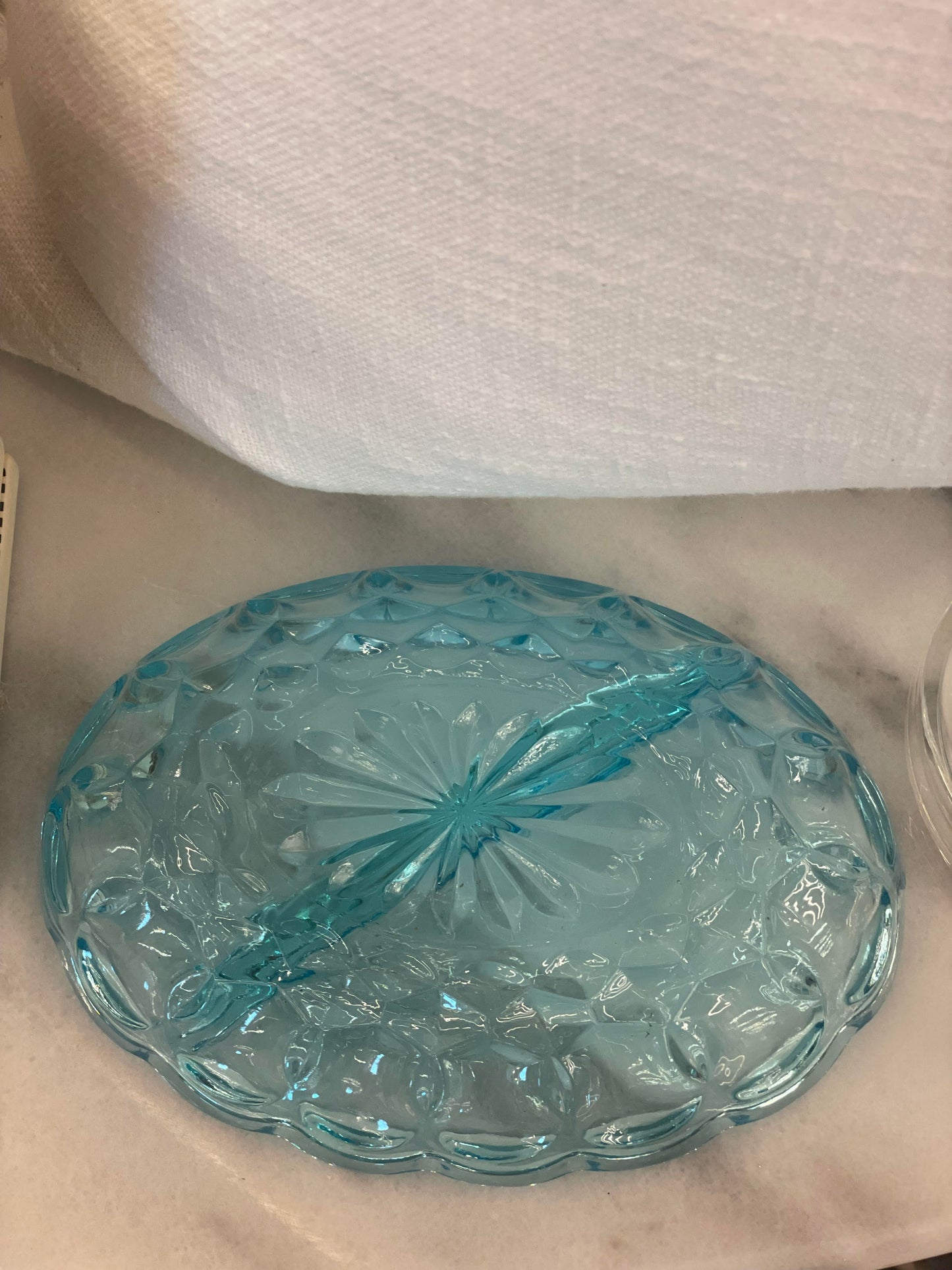 Vtg. Blue Divided Dish