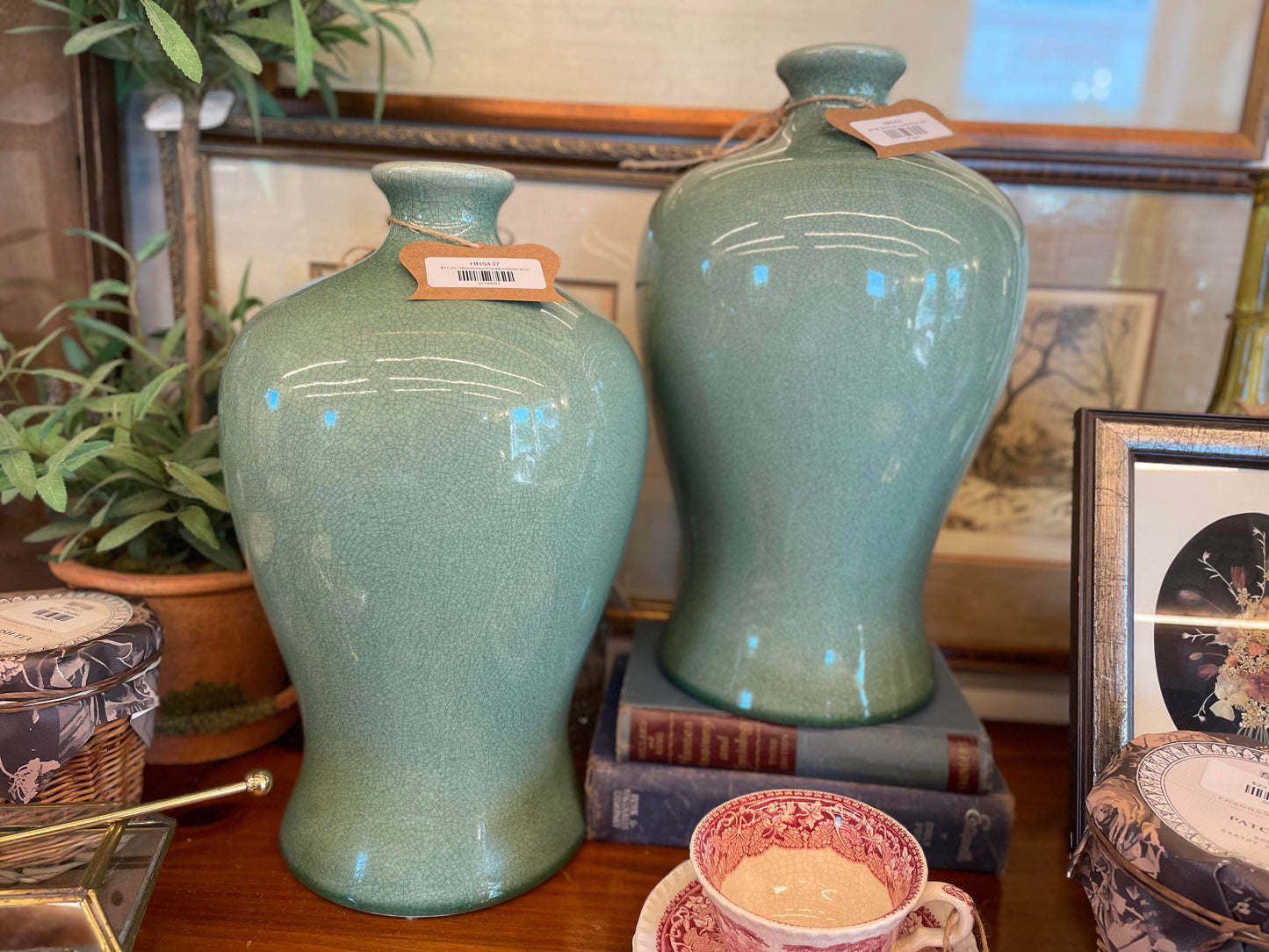 Blue/Green Crackle-Glazed Vase