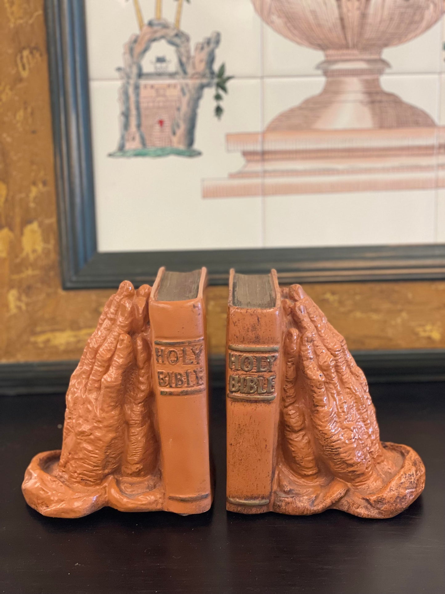 Vintage Praying Hands Bookends