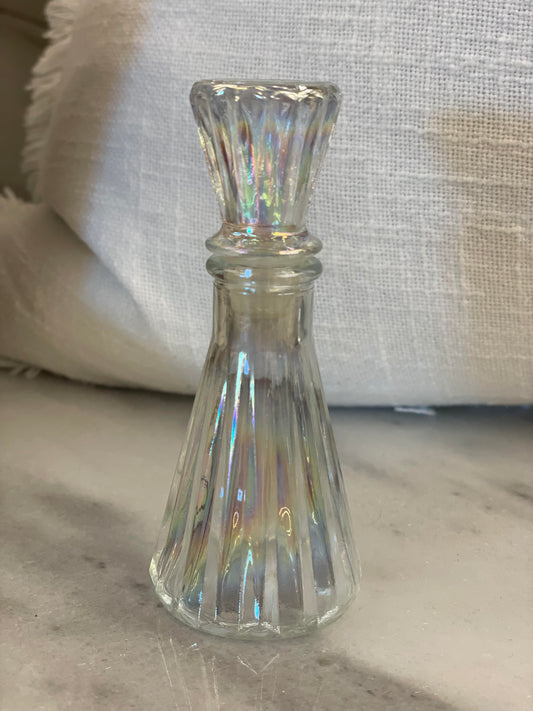 Vtg. Iridescent Lidded Bottle