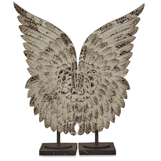 Distressed Ivory Angel Wings