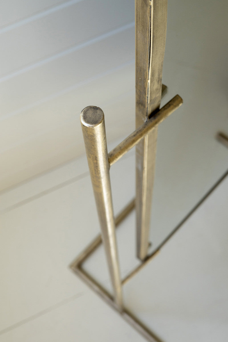 Full Standing Mirror with Brass Finish