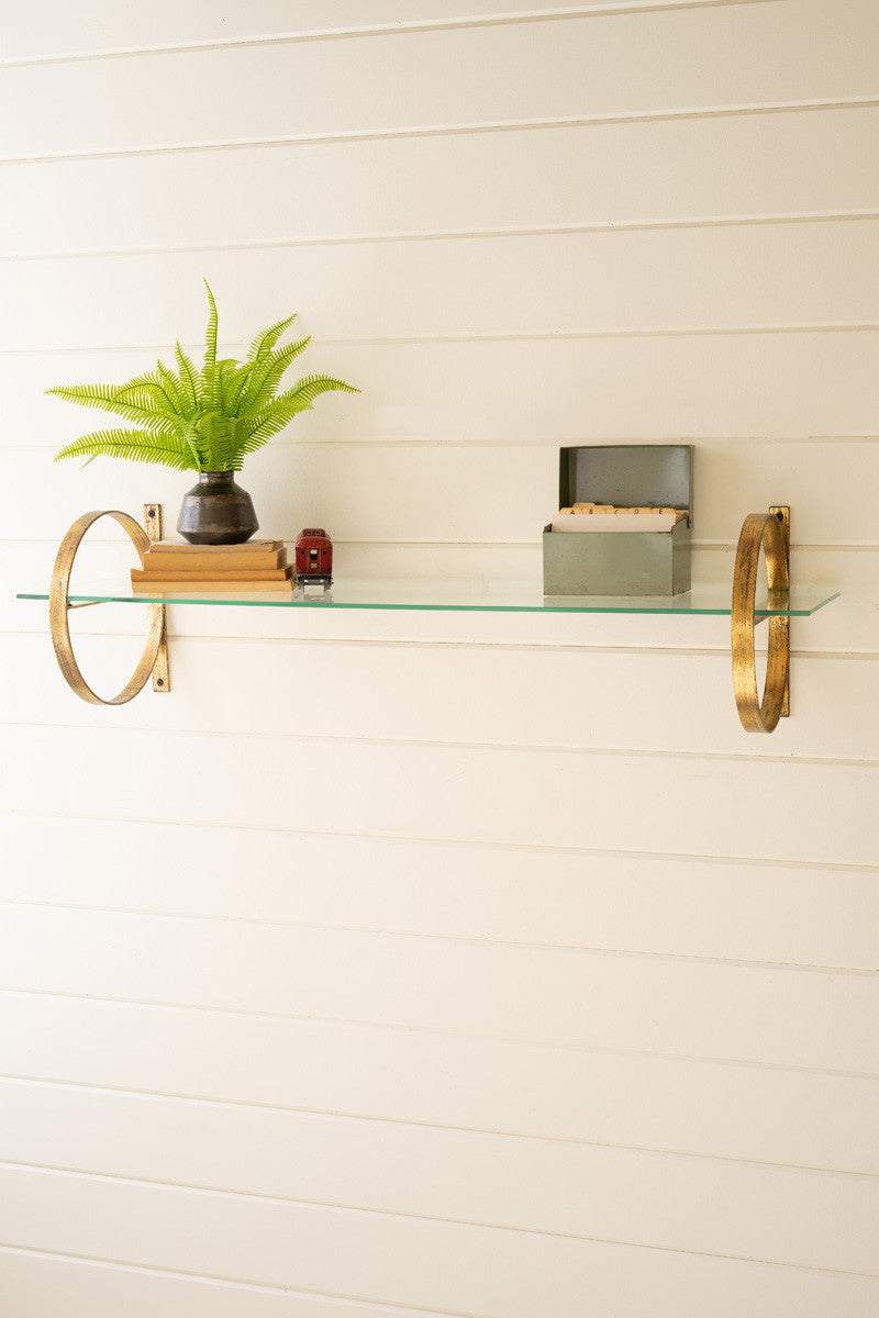 Gold and Glass Floating Shelf
