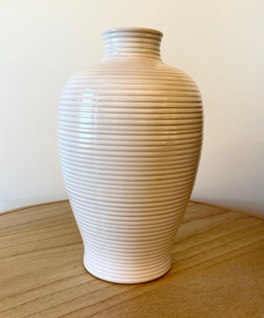 Striped White Vase