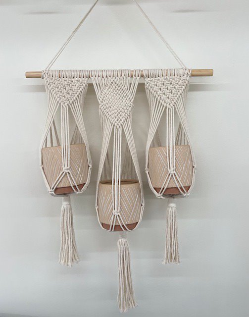 Hanging Macrame Plant Hanger with Pots