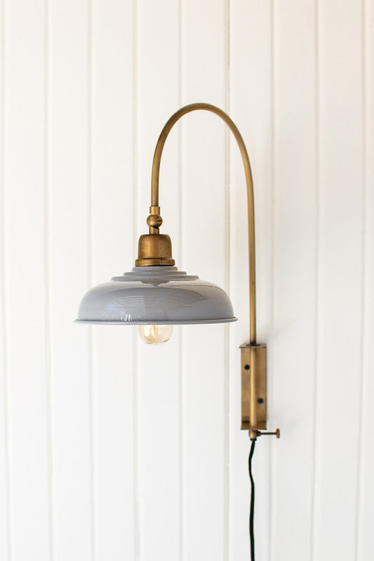 Grey and Gold Wall Sconce